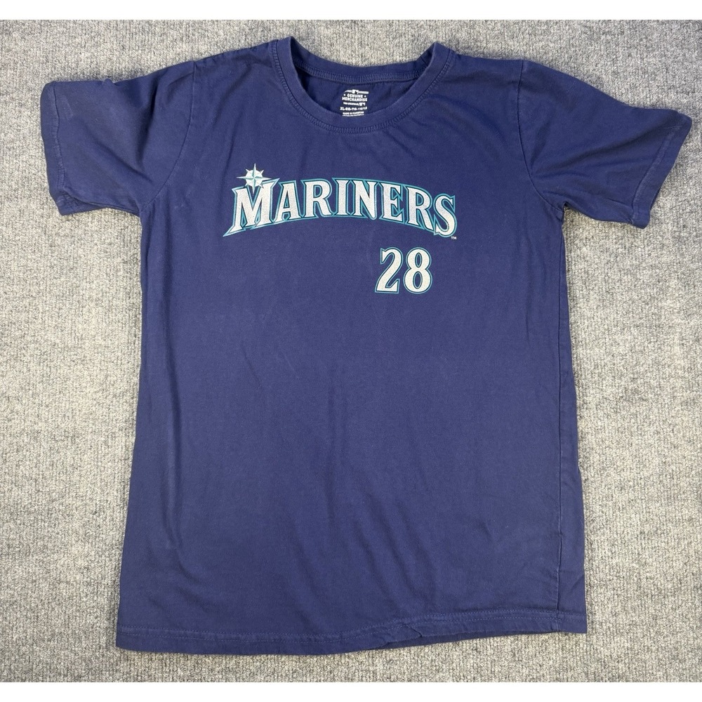 Seattle Mariners Eugenio Suarez #28 T Shirt Womens XL Blue MLB Baseball Tea